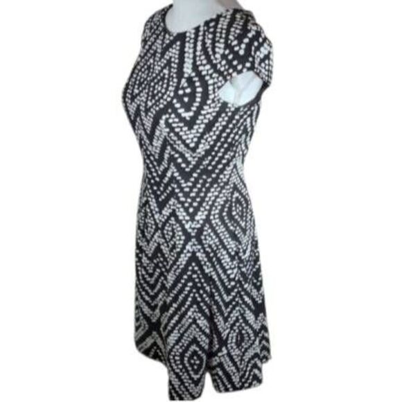 AB STUDIO BLACK & WHITE GEOMETRIC PRINT DRESS SZ.6 EUC. - Picture 5 of 9
